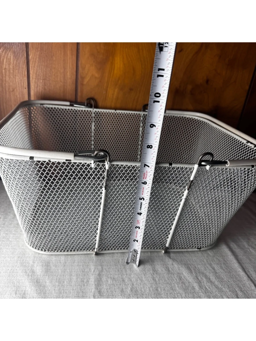 Vintage White Wire Mesh Folding Bike Baskets Set of 2 16 x 12 x 7